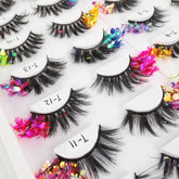 Eyelashes with Color Fluorescence with Sequins False Lashes